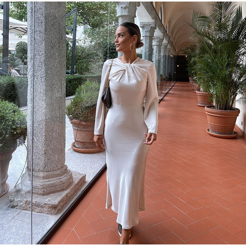 Solienne Long Sleeve Maxi Dress Lune Blanche