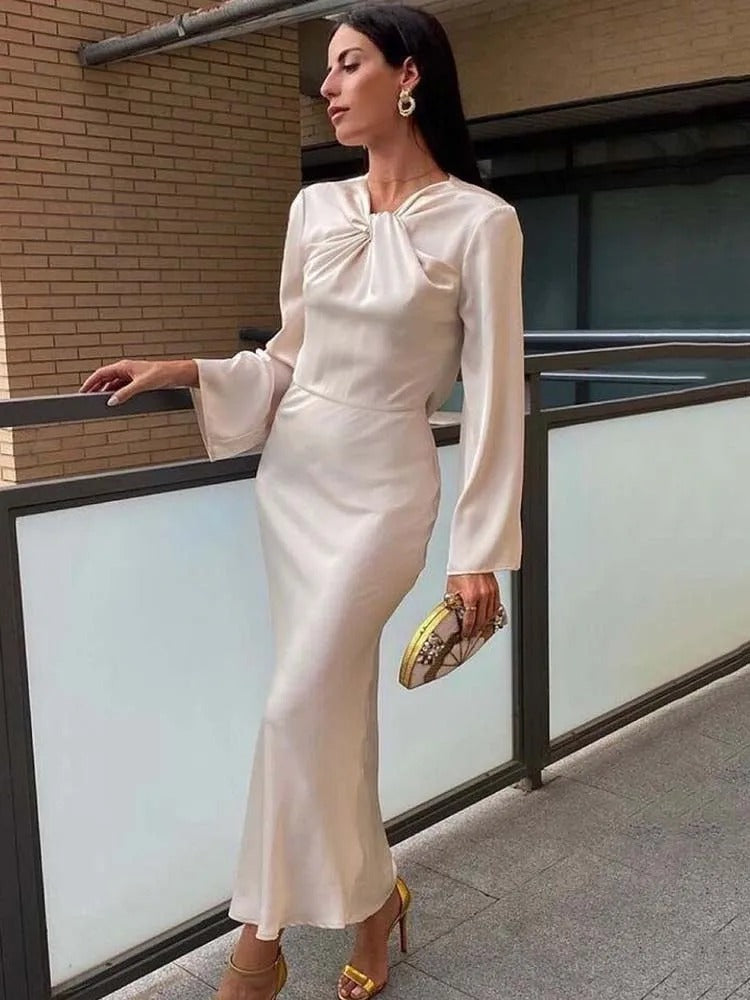 Solienne Long Sleeve Maxi Dress Lune Blanche