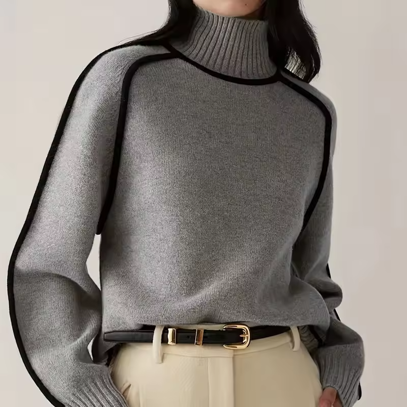 Aurelia™ Knitted Turtleneck Sweater Lune Blanche