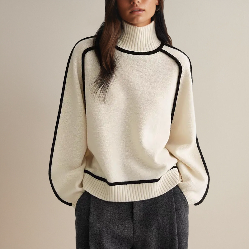 Aurelia™ Knitted Turtleneck Sweater Lune Blanche