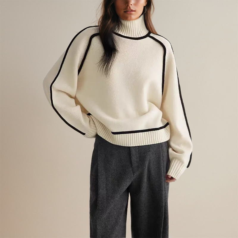 Aurelia™ Knitted Turtleneck Sweater Lune Blanche